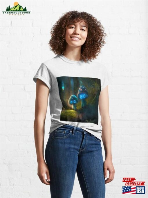 Bioluminescent Mushroom Creatures Classic T-Shirt Unisex