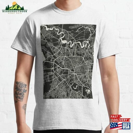 Bucharest Dark Map City Of Minimalist T-Shirt Classic