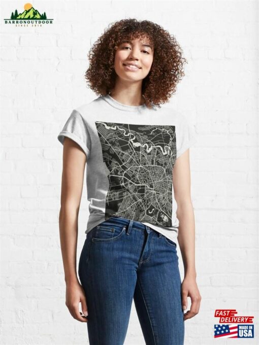 Bucharest Dark Map City Of Minimalist T-Shirt Classic