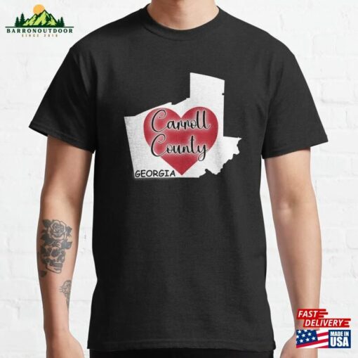 Carroll County Georgia Heart In Outline Classic T-Shirt Unisex Sweatshirt