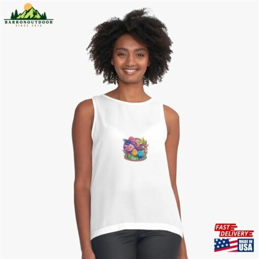 Cartoon Style Cute Birds Sticker Sleeveless Top Unisex Hoodie