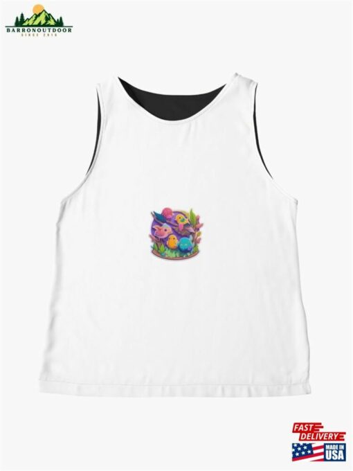 Cartoon Style Cute Birds Sticker Sleeveless Top Unisex Hoodie