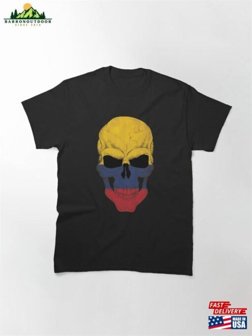 Colombian Flag Skull Classic T-Shirt Sweatshirt Unisex