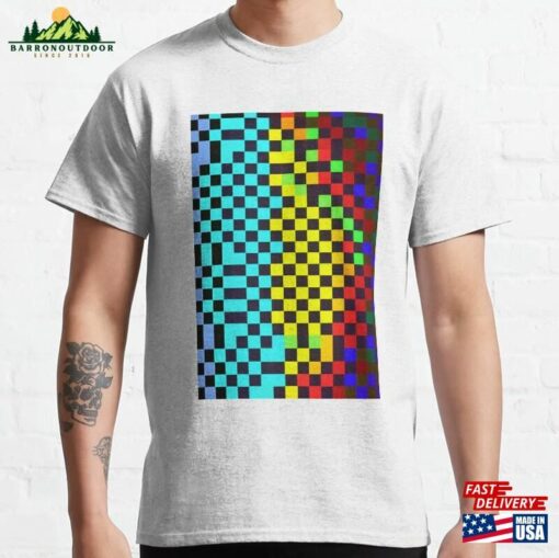 Colorful Checker Pattern V Classic T-Shirt Unisex