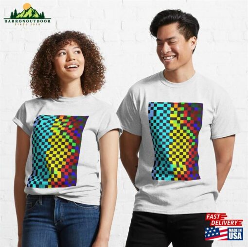 Colorful Checker Pattern V Classic T-Shirt Unisex