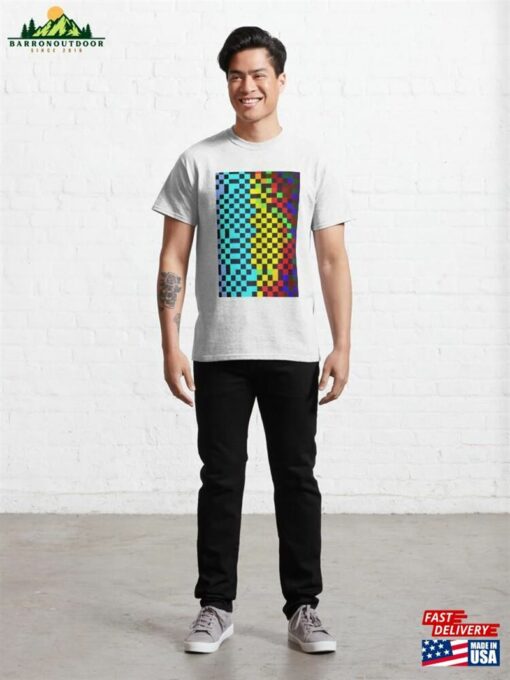 Colorful Checker Pattern V Classic T-Shirt Unisex