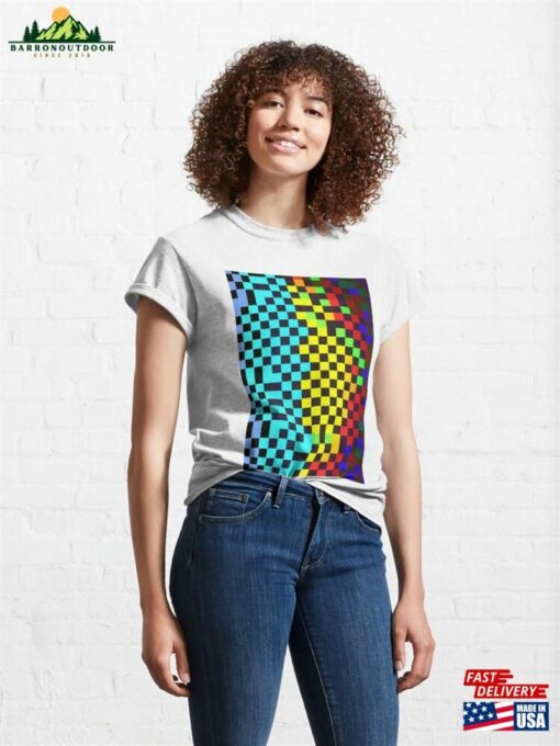 Colorful Checker Pattern V Classic T-Shirt Unisex