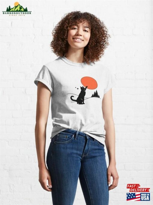 Cool Sun Black Cat In Orange Classic T-Shirt Hoodie