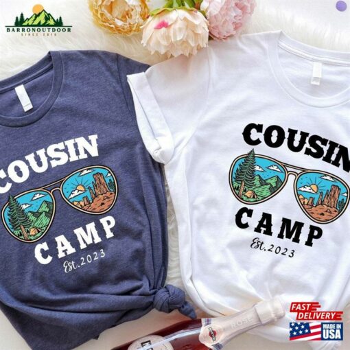 Cousin Camp Est 2023 T-Shirt Summer Family Reunion Shirt Mountain Hiking Matching Outfit Classic