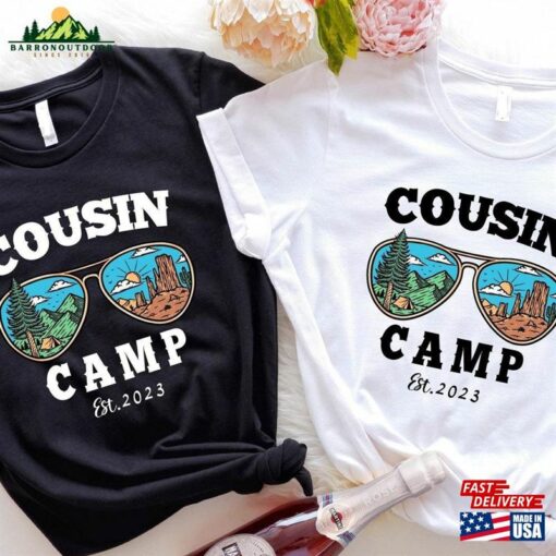 Cousin Camp Est 2023 T-Shirt Summer Family Reunion Shirt Mountain Hiking Matching Outfit Classic