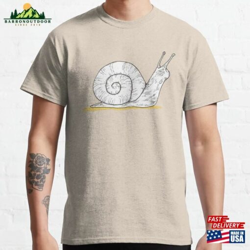 Cute Garden Snail Drawing Illustration Classic T-Shirt Hoodie