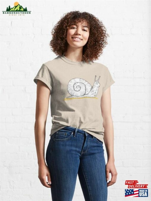 Cute Garden Snail Drawing Illustration Classic T-Shirt Sweatshirt