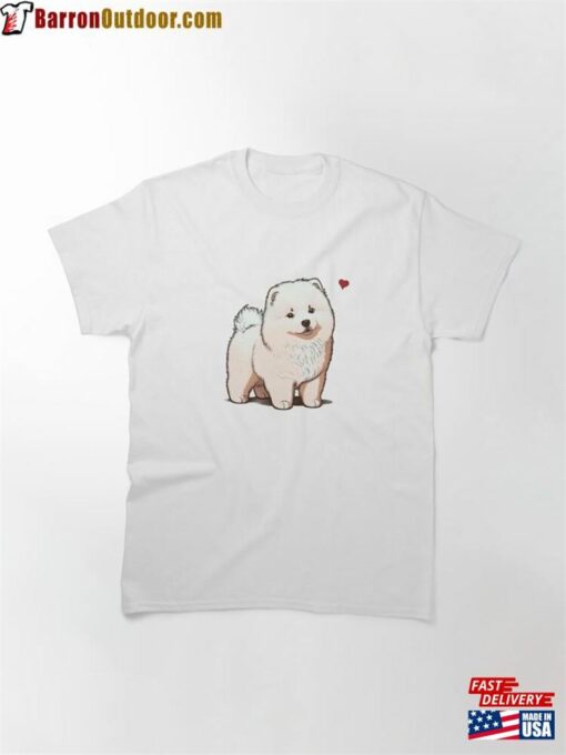 Cute Samoyed Dog American Eskimo Chibi Art Pet Illustration For Gifts Classic T-Shirt Hoodie Sweatshirt