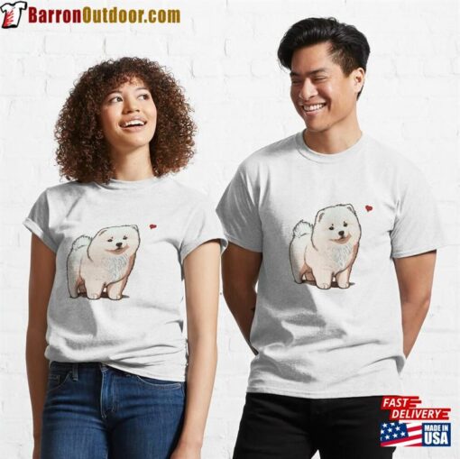 Cute Samoyed Dog American Eskimo Chibi Art Pet Illustration For Gifts Classic T-Shirt Hoodie Sweatshirt