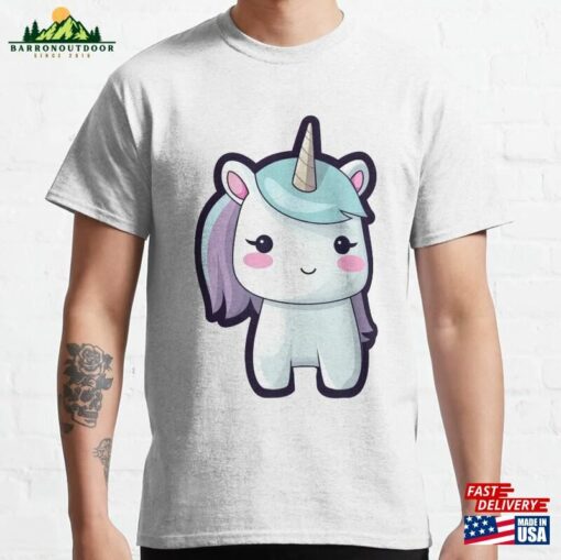 Cute Unicorn In Kawaii Style Classic T-Shirt Unisex