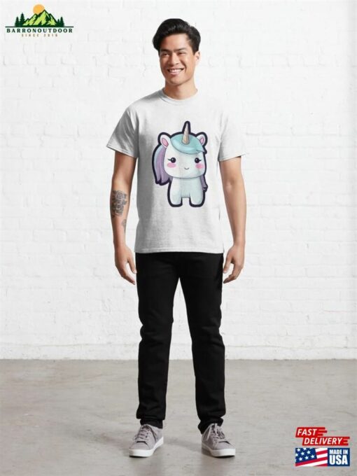 Cute Unicorn In Kawaii Style Classic T-Shirt Unisex