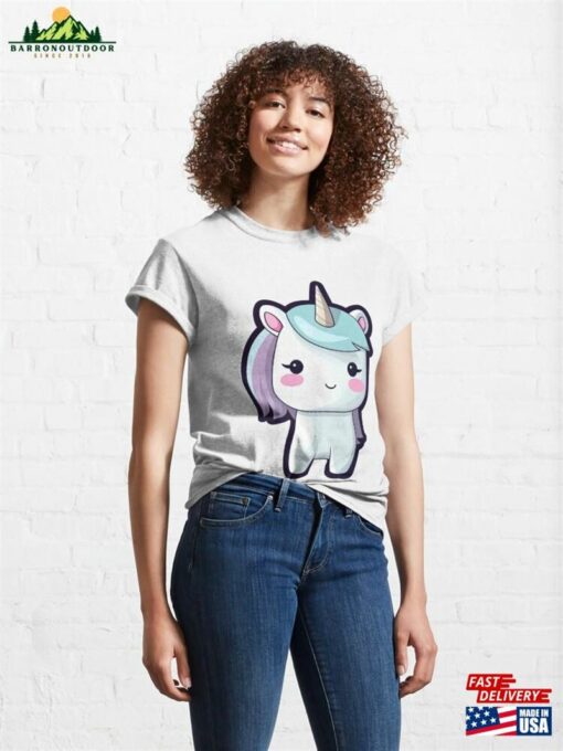 Cute Unicorn In Kawaii Style Classic T-Shirt Unisex