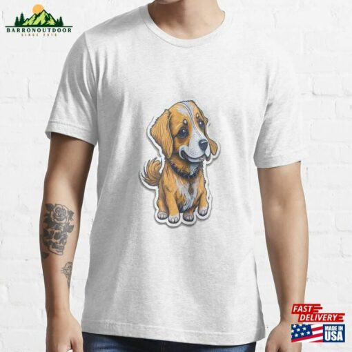 Dog With Golden Necklace Sticker Essential T-Shirt Unisex