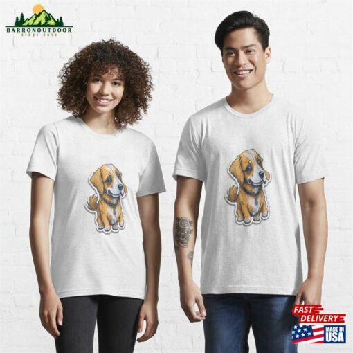 Dog With Golden Necklace Sticker Essential T-Shirt Unisex