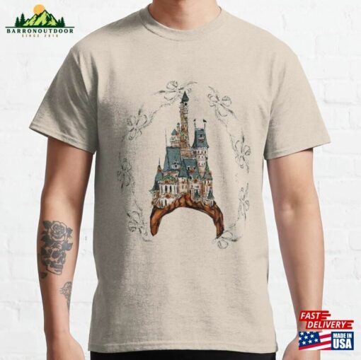 Fantasy Castle Royalcore Watercolor Dragon Frame Classic T-Shirt