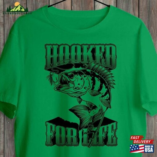 Fishing Gift For Men Funny T-Shirt Hooked Life Unisex