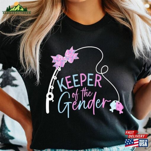 Fishing Keeper Of The Gender Shirt Cute Reveal Party T-Shirt Unique Pregnancy Announcement Sweatshirt