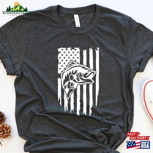 Fishing T-Shirt Usa Flag Gift For Fisherman Fisher Tee Hoodie