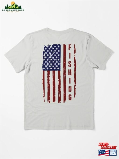 Fishing United States Flag Essential T-Shirt Hoodie