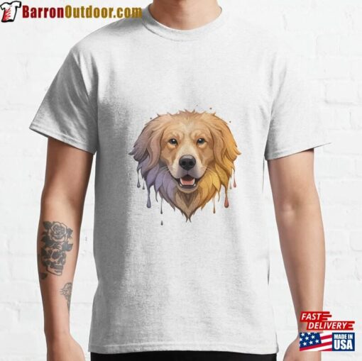 Golden Retriever Splash Color Classic T-Shirt Hoodie