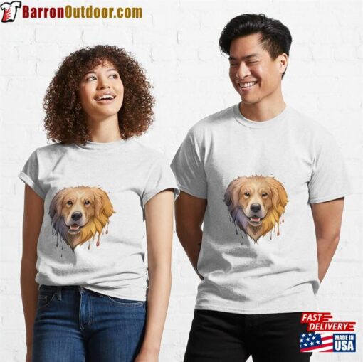 Golden Retriever Splash Color Classic T-Shirt Hoodie