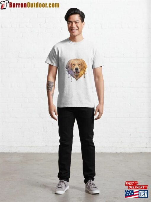 Golden Retriever Splash Color Classic T-Shirt Hoodie