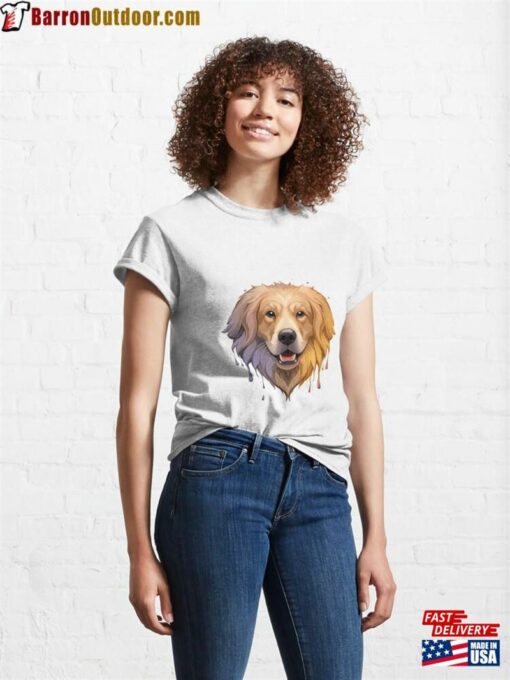 Golden Retriever Splash Color Classic T-Shirt Hoodie