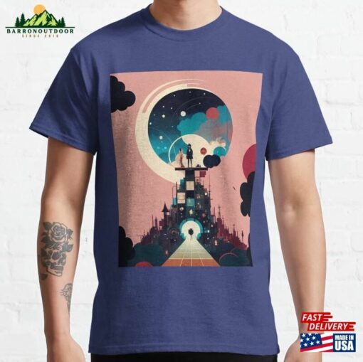 Hooded Mystery A Night Sky Spectacle Over Cityscape Classic T-Shirt Unisex