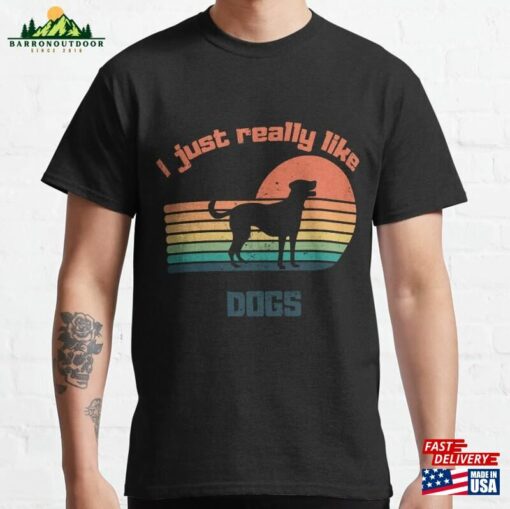 I Just Really Like Dogs Vintage Retro Sweatshirt Classic