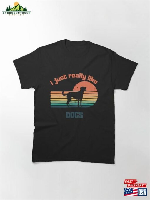 I Just Really Like Dogs Vintage Retro Sweatshirt Classic