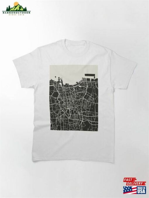 Jakarta Dark Map City Of Minimalist Unisex Classic