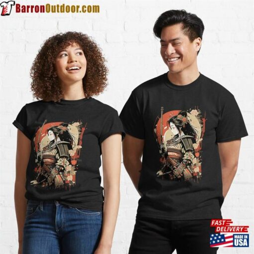 Japanese Female Samurai Warrior Retro Vintage Classic T-Shirt Unisex