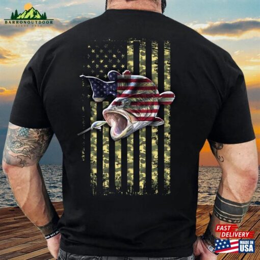 Lagermouth Bass Fishing American Camo Usa Flag For Fisherman T-Shirt Fish Unisex Sweatshirt