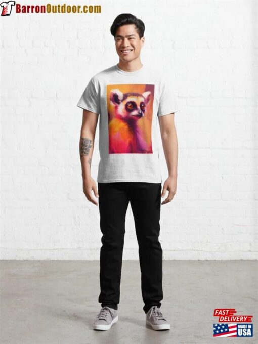 Lemur Wildlife Abstract Portrait Classic T-Shirt Hoodie Unisex