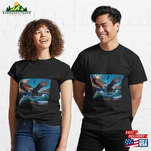 Majestic Eagles Over The Ocean Classic T-Shirt Unisex Sweatshirt