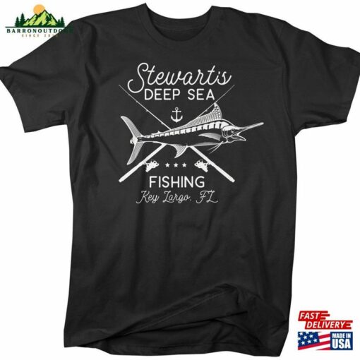 Men’s Personalized Fishing T-Shirt Deep Sea Shirts Custom Swordfish Shirt Vintage Tee Hoodie Unisex