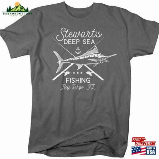 Men’s Personalized Fishing T-Shirt Deep Sea Shirts Custom Swordfish Shirt Vintage Tee Hoodie Unisex