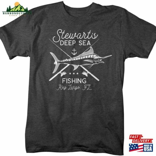 Men’s Personalized Fishing T-Shirt Deep Sea Shirts Custom Swordfish Shirt Vintage Tee Hoodie Unisex