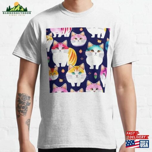 Miaw Cat Lovers Pattern Of Cute Cats Classic T-Shirt Sweatshirt Hoodie