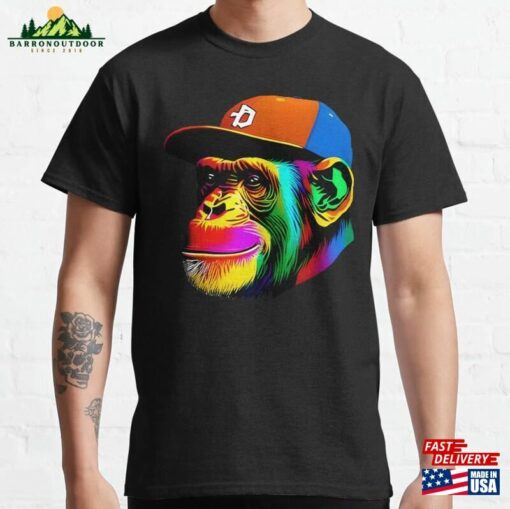 Monkey In A Baseball Cap Classic T-Shirt Sweatshirt