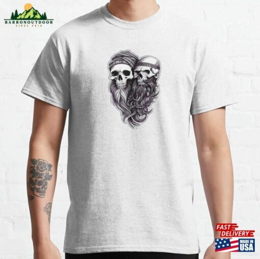 Norse Skulls With Lengthy Woven Beard Classic T-Shirt Sweatshirt