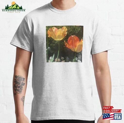 Orange Spring Nature Flowers Classic T-Shirt Hoodie Sweatshirt