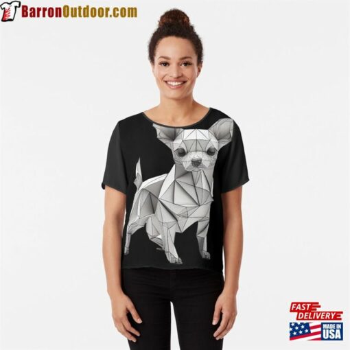 Origami Chihuahua Chiffon Top Hoodie T-Shirt