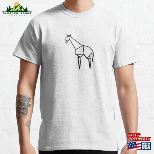 Origami Giraffe Black Classic T-Shirt Unisex