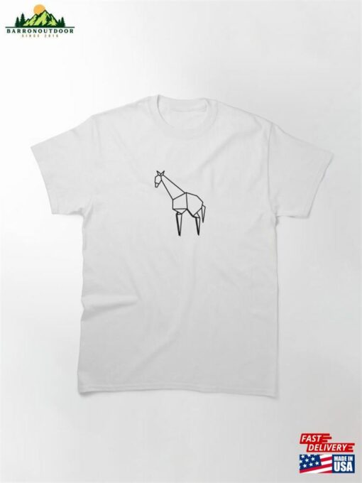 Origami Giraffe Black Classic T-Shirt Unisex